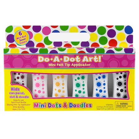 Do-A-Dot Art Mini Jewel Tone Dot Markers, 6 Colors DAD106